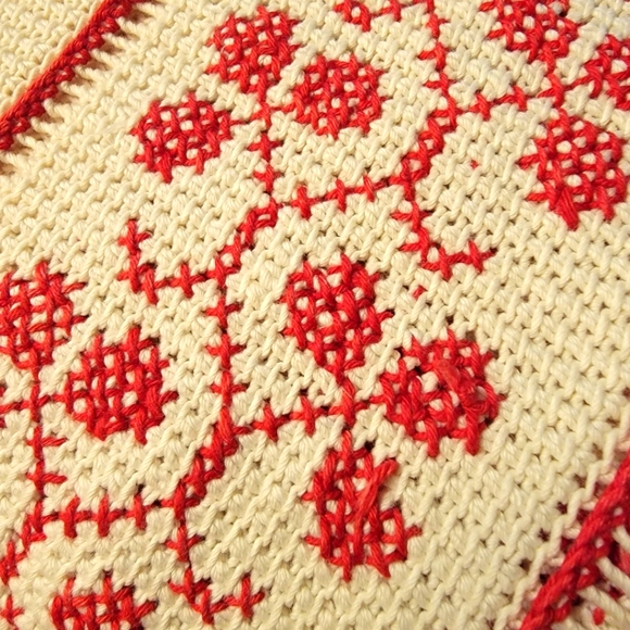 Other - COPY - 🥀Vintage ❤Handcrafted Embroidered & Crocheted Throw, Coverlet❤